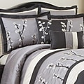 Lush Decor Black Cocoa Flower 8-piece Comforter Set