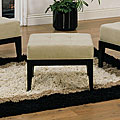 Contemporary Taupe Microfiber Ottoman