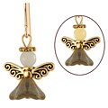 14k Gold Fill 'Peace on Earth' Serpentine or Amazonite Angel Earrings