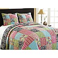 Zebra Patchwork Reversible Queen-size Quilt Set