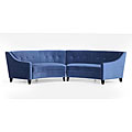 Contemporary Blue Velvet Sectional Sofa