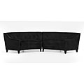 Contemporary Black Velvet Sectional Sofa