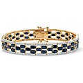 Angelina D'Andrea Gold Over Silver Sapphire and Diamond Accent Bracelet
