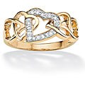 Isabella Collection 18k Gold over Sterling Silver Diamond Heart Ring