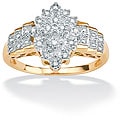 18k Gold over Silver 1/10ct TDW Diamond Cut-out Ring (G-H, I2-I3)