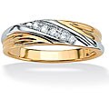 10k Two-tone Gold Men's 1/10ct TDW Diamond Wedding Band (H-I, I2-I3)