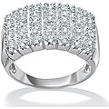Platinum over Sterling Silver 1/6ct TDW Diamond Cluster Ring (H-I, I2-I3)