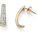 18k Gold over Sterling Silver Diamond Accent Earrings