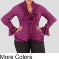 Kaelyn Max Women's Plus Size Ruffled V-neck Blouse