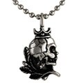 Stainless Steel Crown Skull Necklace