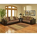 Journey Fabric Chocolate 2-piece Sofa Set