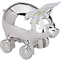 Reed & Barton Piggy Bank on Wheels