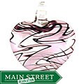 Murano-style Glass Lavender Pink Swirl Heart Pendant