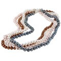 Miadora Sterling Silver Four-Piece Freshwater Pearl Necklace Set (6-7 mm)