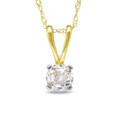 10k Yellow Gold Created White Sapphire Necklace