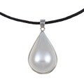 10k White Gold Pear-shape Mabe Pearl Necklace (12x18 mm)