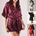 Classic Women's Short Satin Lounge Robe