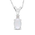 Miadora 10k White Gold Opal and Diamond Fashion Necklace