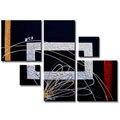 Hand-painted 'Abstract 266' 6-piece Art Set