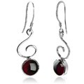 Sterling Silver 'Bella' Garnet Earrings (USA)