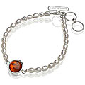 Sterling Silver Amber and FW Pearl Bracelet (4.5 mm) (USA)