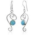 Sterling Silver and Created Opal 'Bella II' Earrings (USA)