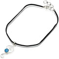 Sterling Silver and Created Blue Opal 'Bella' Necklace (USA)