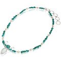 Sterling Silver Turquoise/ Pearl/ Opal 'Graceful Woman' Necklace (USA)