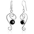 Sterling Silver and Onyx 'Bella II' Earrings (USA)