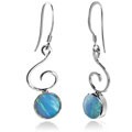 Sterling Silver and Created Blue Opal 'Bella' Earrings (USA)