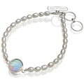 Sterling Silver Created Opal and Pearl Bracelet (4.5 mm) (USA)