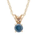 14k Yellow Gold 1/10ct TDW Blue Diamond Pendant