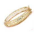 14k Goldplated Filigree Hinged Bangle Bracelet (Mexico)