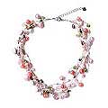 Silk 'Heritage' Pearl and Rose Quartz Beaded Necklace (5-8 mm) (Thailand)