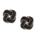 Sterling Silver Black Diamond Accent Love Knot Stud Earrings