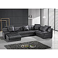 Houston Black Leather 3-piece Sectional Set