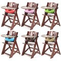 Height Right Mahogany High Chair with Infant Insert and Tray