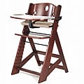 Height Right Mahogany High Chair with Tray