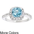 Glitzy Rocks Sterling Silver 2 1/6 CTW Gemstone and Diamond Accent Square Ring
