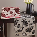 Flocked Flower Oblong Table Runner