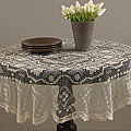Tuscany Ecru 54-inch Round Lace Topper