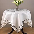 Embroidered and Cutwork 40-inch Square Tablecloth