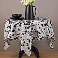 Flocked Leaf Print 54-inch Square Tablecloth
