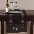Embroidered and Sequined 72-inch Black Oblong Table Runner