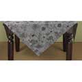 Grey Floral 54-inch Square Tablecloth