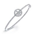 Sterling Silver 1/4ct TDW Diamond Peace Bangle (J, I2-I3)