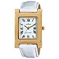 Anne Klein Women's White Leather Strap Watch