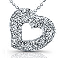 14k White Gold 1/4ct TDW Diamond Open Heart Necklace (J, I2-I3)