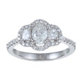 14k White Gold 1ct TDW Diamond 3-stone Ring (G-H, VS2)