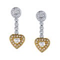 14k Two-tone Gold 1ct TDW Heart Shaped Diamond Earrings (G-H, SI1)